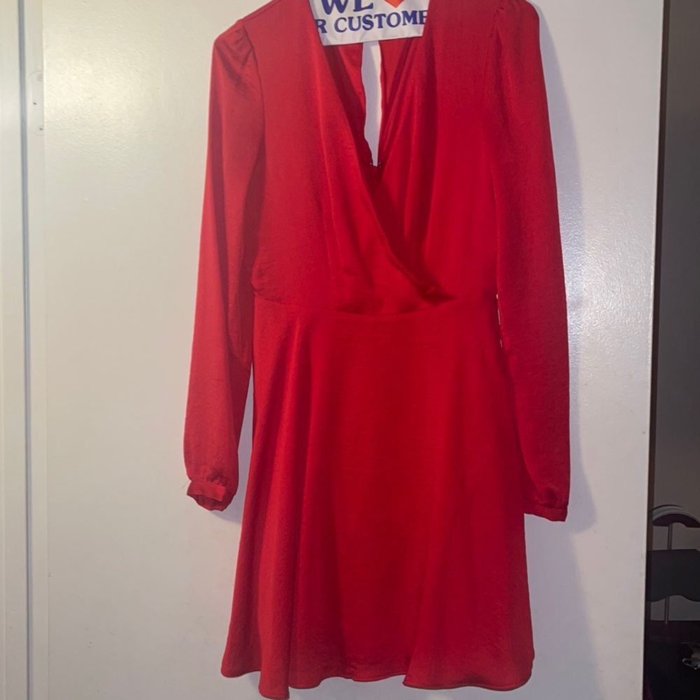 Express Women dress xs Red Polyester baby doll